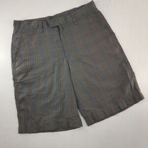 Patagonia Size 30 | Gray Blue Striped Organic Cotton Blend Casual Hiking Shorts